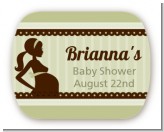 Mommy Silhouette It's a Baby - Personalized Baby Shower Rounded Corner Stickers