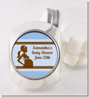 Mommy Silhouette It's a Boy - Personalized Baby Shower Candy Jar