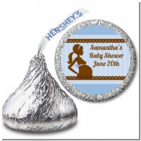Mommy Silhouette It's a Boy - Hershey Kiss Baby Shower Sticker Labels