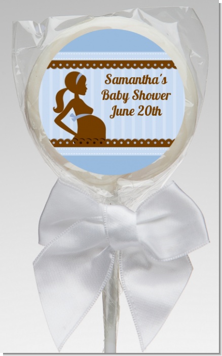 Mommy Silhouette It's a Boy - Personalized Baby Shower Lollipop Favors