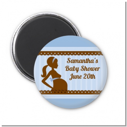Mommy Silhouette It's a Boy - Personalized Baby Shower Magnet Favors
