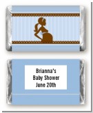 Mommy Silhouette It's a Boy - Personalized Baby Shower Mini Candy Bar Wrappers