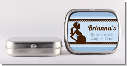 Mommy Silhouette It's a Boy - Personalized Baby Shower Mint Tins