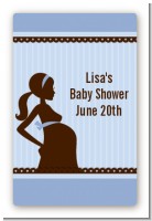 Mommy Silhouette It's a Boy - Custom Large Rectangle Baby Shower Sticker/Labels