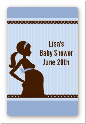 Mommy Silhouette It's a Boy - Custom Large Rectangle Baby Shower Sticker/Labels