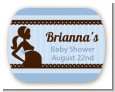 Mommy Silhouette It's a Boy - Personalized Baby Shower Rounded Corner Stickers thumbnail