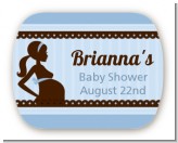 Mommy Silhouette It's a Boy - Personalized Baby Shower Rounded Corner Stickers