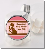 Mommy Silhouette It's a Girl - Personalized Baby Shower Candy Jar