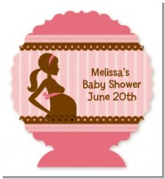 Mommy Silhouette It's a Girl - Personalized Baby Shower Centerpiece Stand