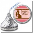 Mommy Silhouette It's a Girl - Hershey Kiss Baby Shower Sticker Labels thumbnail