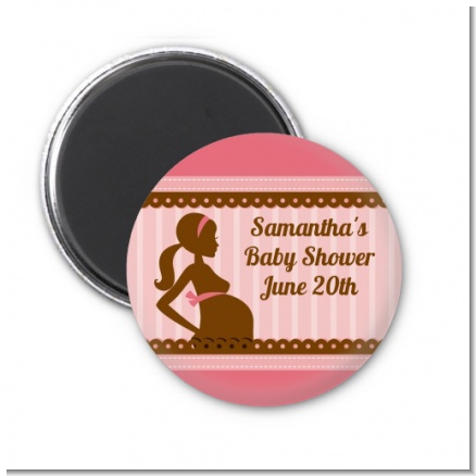 Mommy Silhouette It's a Girl - Personalized Baby Shower Magnet Favors