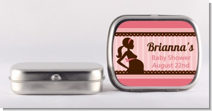 Mommy Silhouette It's a Girl - Personalized Baby Shower Mint Tins