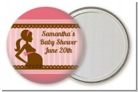 Mommy Silhouette It's a Girl - Personalized Baby Shower Pocket Mirror Favors
