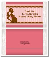 Mommy Silhouette It's a Girl - Personalized Popcorn Wrapper Baby Shower Favors