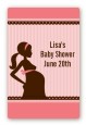 Mommy Silhouette It's a Girl - Custom Large Rectangle Baby Shower Sticker/Labels thumbnail