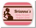 Mommy Silhouette It's a Girl - Personalized Baby Shower Rounded Corner Stickers thumbnail