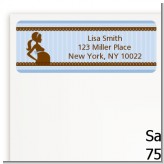 Mommy Silhouette It's a Boy - Baby Shower Return Address Labels