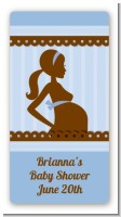 Mommy Silhouette It's a Boy - Custom Rectangle Baby Shower Sticker/Labels