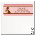 Mommy Silhouette It's a Girl - Baby Shower Return Address Labels thumbnail