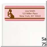 Mommy Silhouette It's a Girl - Baby Shower Return Address Labels