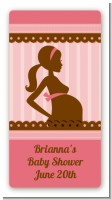 Mommy Silhouette It's a Girl - Custom Rectangle Baby Shower Sticker/Labels