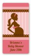 Mommy Silhouette It's a Girl - Custom Rectangle Baby Shower Sticker/Labels thumbnail