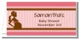 Mommy Silhouette It's a Girl - Personalized Baby Shower Place Cards thumbnail