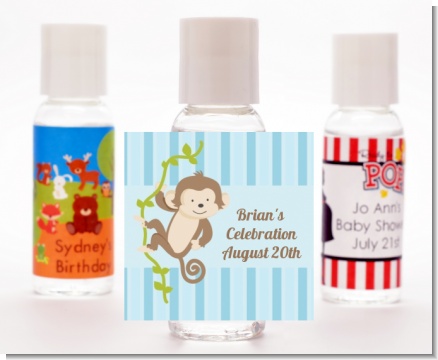 Monkey Boy - Personalized Birthday Party Hand Sanitizers Favors