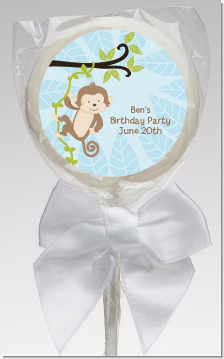 Monkey Boy - Personalized Baby Shower Lollipop Favors