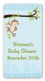 Monkey Boy - Custom Rectangle Baby Shower Sticker/Labels thumbnail