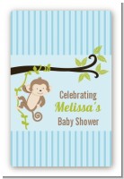 Monkey Boy - Custom Large Rectangle Baby Shower Sticker/Labels