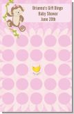 Monkey Girl - Baby Shower Gift Bingo Game Card
