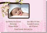 Monkey Girl - Birth Announcement Photo Card