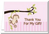 Monkey Girl - Birthday Party Thank You Cards