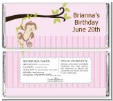 Monkey Girl - Personalized Birthday Party Candy Bar Wrappers
