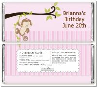 Monkey Girl - Personalized Birthday Party Candy Bar Wrappers