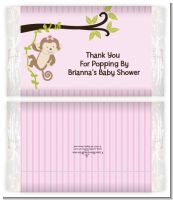 Monkey Girl - Personalized Popcorn Wrapper Baby Shower Favors