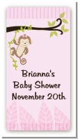 Monkey Girl - Custom Rectangle Baby Shower Sticker/Labels