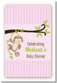Monkey Girl - Custom Large Rectangle Baby Shower Sticker/Labels