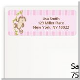 Monkey Girl - Birthday Party Return Address Labels