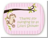 Monkey Girl - Personalized Baby Shower Rounded Corner Stickers