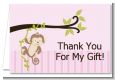 Monkey Girl - Baby Shower Thank You Cards thumbnail