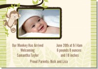 Monkey Neutral - Birth Announcement Photo Card