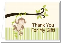 Monkey Neutral - Birthday Party Thank You Cards