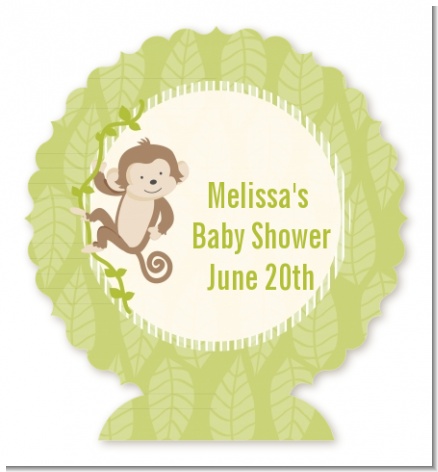 Monkey Neutral - Personalized Baby Shower Centerpiece Stand