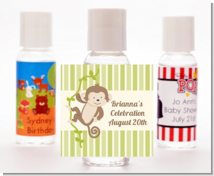 Monkey Neutral - Personalized Baby Shower Hand Sanitizers Favors