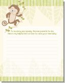 Monkey Neutral - Baby Shower Notes of Advice