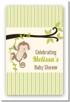 Monkey Neutral - Custom Large Rectangle Baby Shower Sticker/Labels