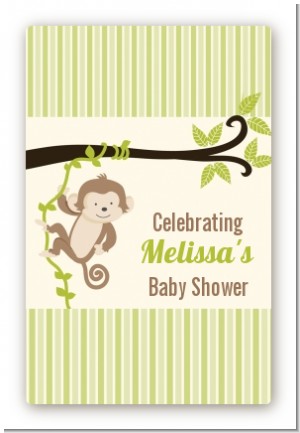 Monkey Neutral - Custom Large Rectangle Baby Shower Sticker/Labels