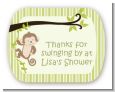 Monkey Neutral - Personalized Baby Shower Rounded Corner Stickers thumbnail
